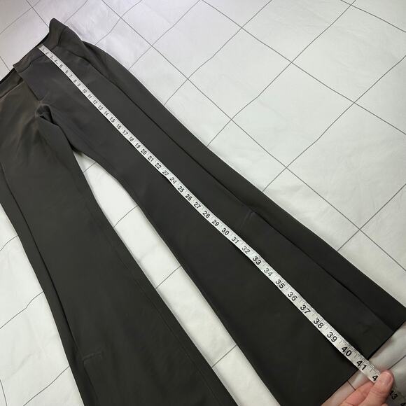Athleta Pants Womens 2 Arbor Olive Green Stellar Flare Trouser Zip Ankle Commute - Picture 13 of 14